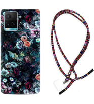 Vivo Y11S Y21S Y20 Y20S Y70 Kılıf Boyun Asklı Rasta Silikon Great Flowers 1304
