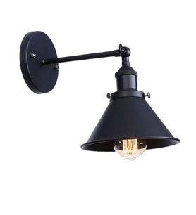 Mylights Retro Rustik Mafsalı Siyah Hareketli Aplik Duvar Aplik T