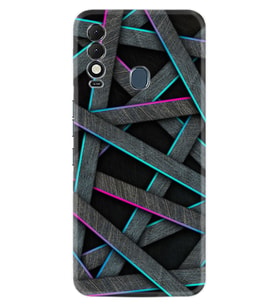 Spark 8T Kılıf Silikon Desen Özel Seri Gri Zigzag 1706