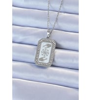 316L Çelik Zincir Gümüş Renk Mineli Zirkon Taşlı Göz Figür Tarot Kolye TJ-BKO9216