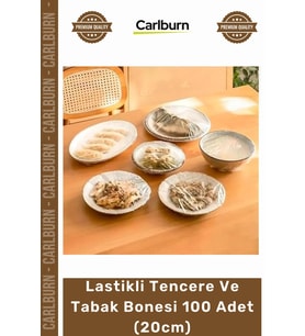 #Bone Gıda Koruyucu Esnek Streç Mutfak Şeffaf Saklama Lastikli Tencere Tabak Bonesi 100 Adet 20cm