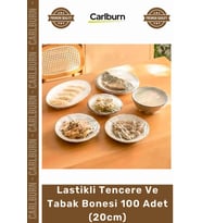 #Bone Gıda Koruyucu Esnek Streç Mutfak Şeffaf Saklama Lastikli Tencere Tabak Bonesi 100 Adet 20cm