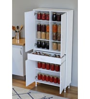 Eliusta Line Beyaz 85 cm Banyo Dolabı Çok Bölmeli Banyo Düzenleyici Dolap 4 Kapaklı 4 Raflı 85x173x32,5 cm