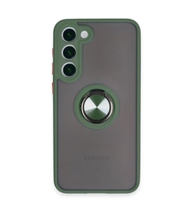 Samsung Galaxy S23 Plus Kılıf Montreal Yüzüklü Silikon Kapak - Yeşil