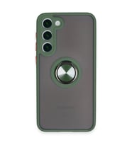 Samsung Galaxy S23 Plus Kılıf Montreal Yüzüklü Silikon Kapak - Yeşil