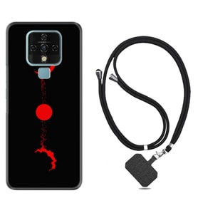 Tecno Camon 16 18P Pova Kılıf Boyun Askılı Silikon Red Moon 1710