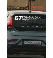 67 Zonguldak Ereğli Plaka Kodlu Beyaz Araç Sticker Ereğli İlçe Yazılı Zonguldak Özel Tasarım 40x8 cm Şehir ve İlçe Temalı Kaliteli Sticker