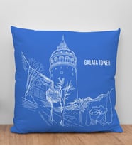 BK Gift İstanbul Tasarımlı Mavi Kırlent Yastık, Arkadaşa Hediye, Ev Dekorasyonu, Ev Hediyesi-6