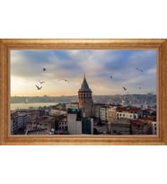 EV İŞYERİ OFİS İÇİN ALTIN ÇERÇEVELİ PASPARTULU TABLO S651