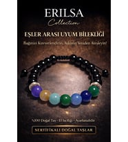 Sertifikalı Eşler Arası Uyum Artırma Bilekliği - Ametist Akuamarin Kuvars Akik Yeşim Angelit Taşı (Çok Renkli)