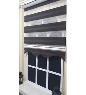 StorBurada Pliseli Zebra Stor Kahverengi Renk Geçişli Etek Dilimli ST 023