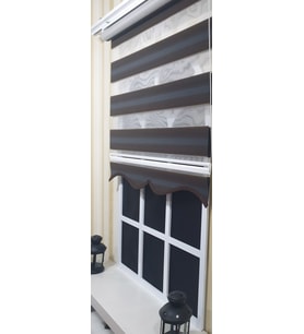 Pliseli Zebra Stor Kahverengi Renk Geçişli Etek Dilimli ST 023