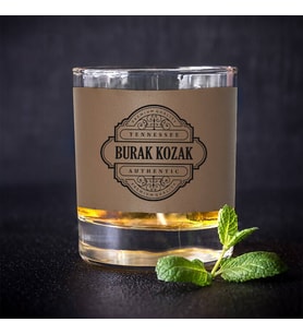 Kişiye Özel Authentic Vizon Deri Kaplama İsimli Viski Bardağı