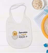 BK Kids Annesinin Minik Kuşu Tasarımlı Bebek Mama Önlüğü - Model 1