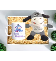 Eşeklik Ettim Özür Dilerim Tişörtlü 24 Cm Peluş Eşek & Kupa Bardak Kutulu Hediye Seti