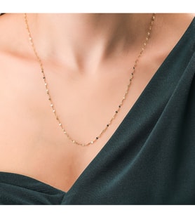 14 Ayar Altın Aynalı Model Zincir (Gold)