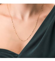 14 Ayar Altın Aynalı Model Zincir (Gold)