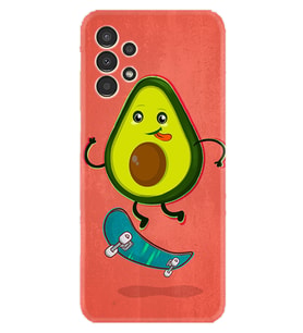 Samsung Galaxy M14 Kılıf Silikon Desen Özel Seri Avokado Skate 1741