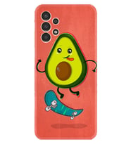 Samsung Galaxy M14 Kılıf Silikon Desen Özel Seri Avokado Skate 1741