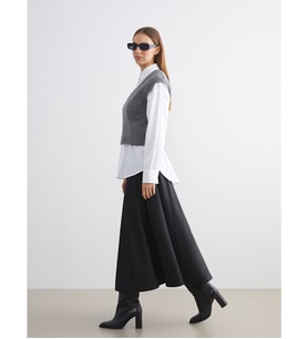 LCW Modest Siyah Beli Fermuarlı Kloş Etek