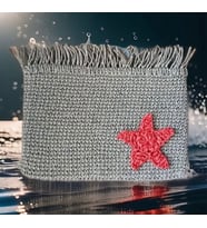 Hasır Örgü Clutch Hasır Püskül Detaylı Portföy Hasır Gri Püsküllü El Çantası
