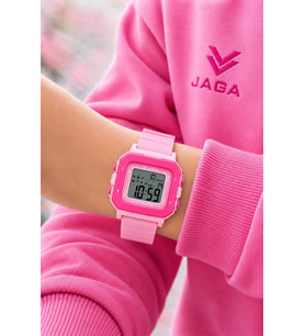 JAGA Unisex Dijital Çocuk Kol Saati 50 Mt Su Geçirmez Spor Silikon Kordonlu Alarm-Kronometreli JG.4