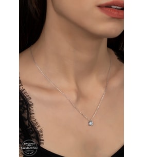 Union Swarovski Zirconia Kadın Pırlanta Montür Gümüş Kolye