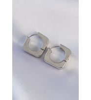 Pirinç Gümüş Renk Kare Küpe 5886 - GLST3165-6719