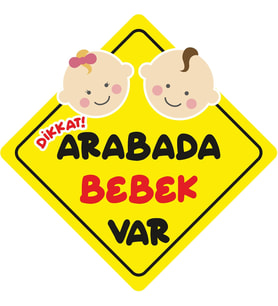 Bebek Var Sticker Oto Araba Sticker 19 x 19 cm
