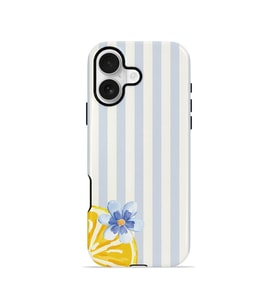 iPhone 17 Vorian Çift Katmanlı Kılıf Blue Lemon Blossom