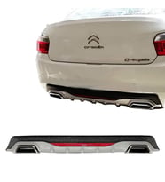 Citroen C Elysee Gri Difüzör Difizör Kare Egzoz Görünüm Reflektörlü