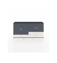 Arges Konsol 5 Raflı 3 Çekmeceli 4 Kapaklı 176x30x99 Antrasit-Antrasit/Aytaşı