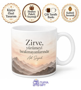 Kişiye Özel Zirve Molası Baskılı Kupa Bardak İsimli Hediye