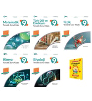 9. Sınıf 2025 Matematik Edebiyat Fizik Kimya ve Biyoloji Tematik Soru Kitabı Sayısal 5li Set