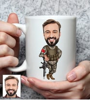 Kişiye Özel Asker Tasarımlı Karikatürlü Kupa Bardak