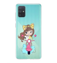 Samsung Galaxy A71 Uyumlu Kapak Vespagirl Tasarımlı Şeffaf Silikon Kılıf