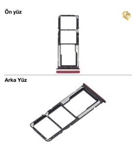 Xiaomi Redmi 8 Sim Tepsisi Çiftli Kırmızı Çift Hatlı Dual Sim Sim Yeri Sim Kızağı Sim Kart Yuvası