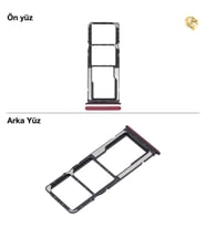 Xiaomi Redmi 8 Sim Tepsisi Çiftli Kırmızı Çift Hatlı Dual Sim Sim Yeri Sim Kızağı Sim Kart Yuvası