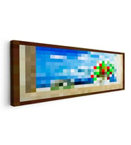 Kanvas Tablo Seaside Piksel Minecraft Tablosu Ev Ofis Salon Duvar Dekoru