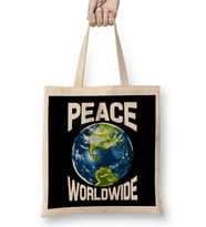 Peace Worldwide Mother Earth Pacifist Hipster Bez Çanta Uzun Saplı