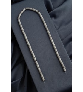Hematit Doğal Taş Mat Açık Gri Silindir Kesim 6x8mm Dizi [AA]