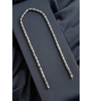 Hematit Doğal Taş Mat Açık Gri Silindir Kesim 6x8mm Dizi [AA]