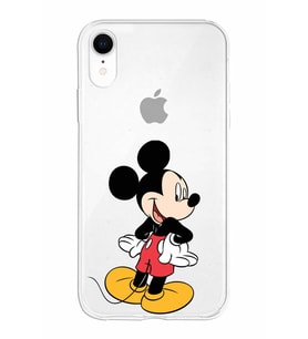 Apple iPhone XR Uyumlu Kapak Mickey Mouse Tasarımlı Şeffaf Silikon Kılıf