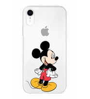 Apple iPhone XR Uyumlu Kapak Mickey Mouse Tasarımlı Şeffaf Silikon Kılıf