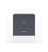 Arges Şifonyer 2 Raflı Tek Çekmeceli 2 Kapaklı 88x30x96 Antrasit-Antrasit