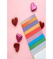 100 Adet Renkli Boş Not Kartı - Kartvizit - Çift Taraflı Kalın Kart - 9 x 5,5 cm
