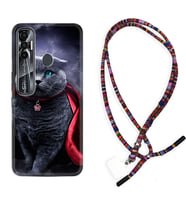 Tecno Spark 6 6 Go 8C 8 Pro 7 7 Pro Kılıf Boyun Asklı Rasta Silikon Super Cat 1666