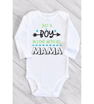 Erkek Bebek Beyaz Yuvarlak Yaka Just A Boy Uzun Kollu Çıtçıtlı Zıbın