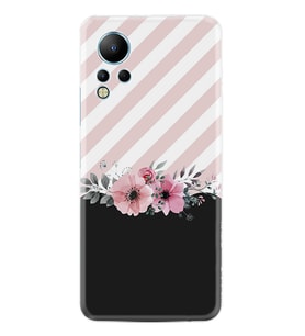 Infınix Note 12 Kılıf Resimli Desenli Baskılı Silikon Strip Pink Flowers 1396