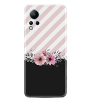 Infınix Note 12 Kılıf Resimli Desenli Baskılı Silikon Strip Pink Flowers 1396